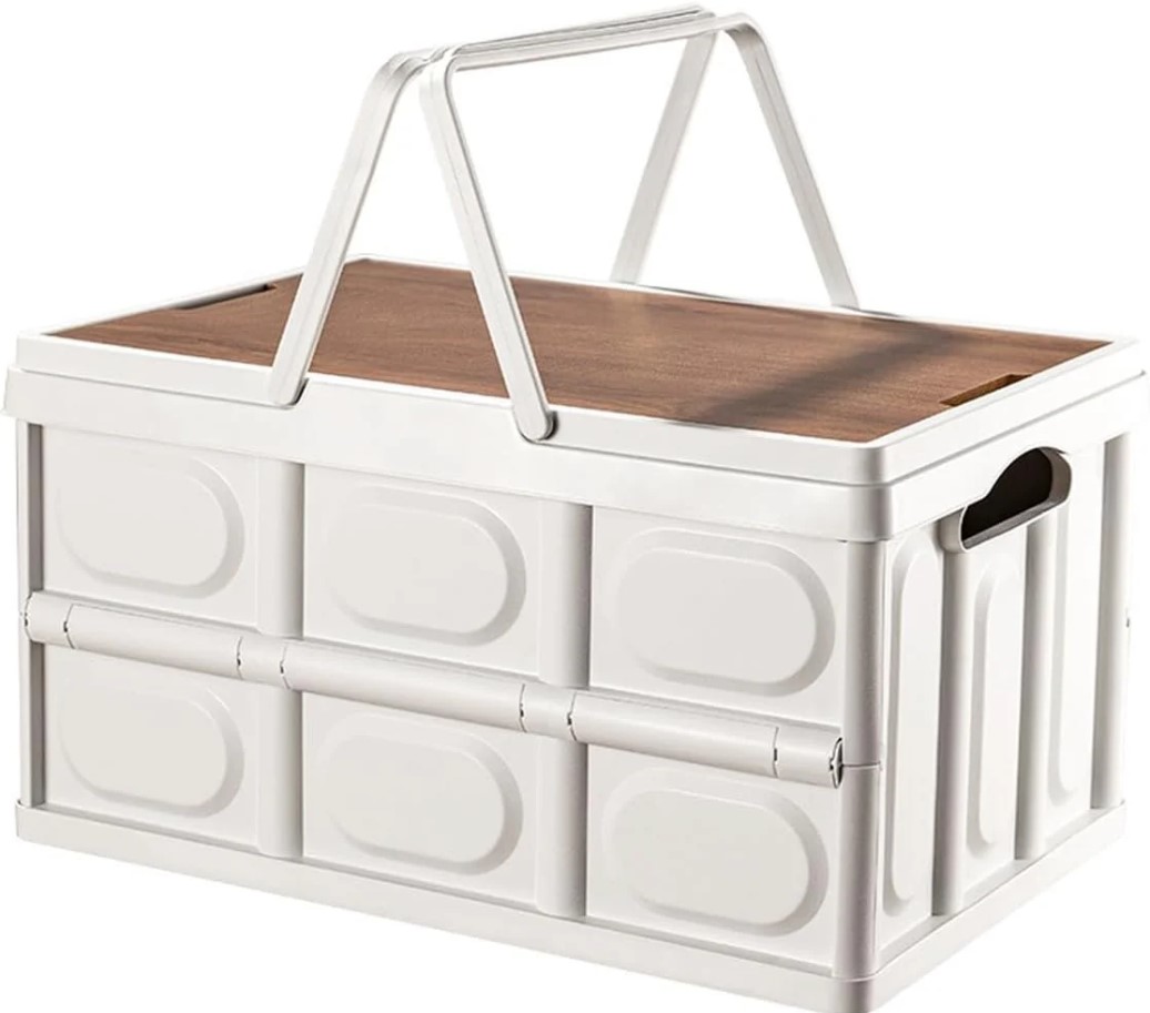 Folding Box 55Ltr – Large Collapsible Storage Bin 60x40x33cm, 30kg Heavy Duty Capacity | Ventilated Side Walls, Stackable Interlocking | UAE Garage Warehouse Tool Organization Professional